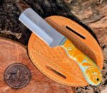 Handmade High-Carbon Steel Rasp Cleaver / Skinner Knife with Custom Sheath