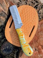 Handmade High-Carbon Steel Rasp Cleaver / Skinner Knife with Custom Sheath