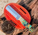 Handmade RASP Blade Knife with Resin Handle, Custom Leather Belt Sheath, Western Style Pocket Knife