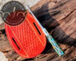 Handmade RASP Blade Knife with Resin Handle, Custom Leather Belt Sheath, Western Style Pocket Knife