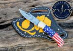 Custom Damascus Folding Knife – USA Flag 🇺🇸