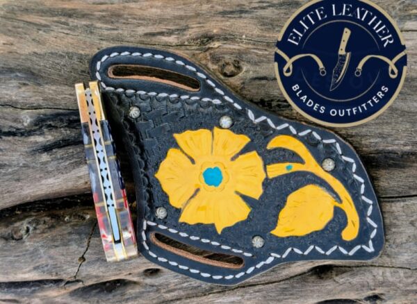 Custom Damascus Folding Knife – USA Flag 🇺🇸