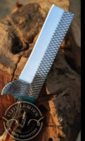 Handmade Knife, Custom Handmade Knife, Western Bull Cutter Knife, Cowboy Ranch Knife, Pinecone Handle, RSAB Steel Blade