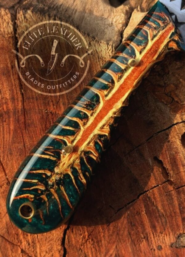 Handmade Knife, Custom Handmade Knife, Western Bull Cutter Knife, Cowboy Ranch Knife, Pinecone Handle, RSAB Steel Blade