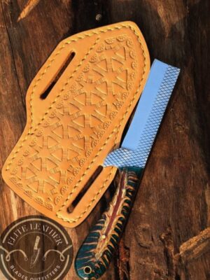 Handmade Knife, Custom Handmade Knife, Western Bull Cutter Knife, Cowboy Ranch Knife, Pinecone Handle, RSAB Steel Blade