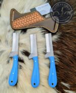 Handcrafted 8-Inch File Stock Farrier Knife with Custom Leather Pancake Sheath