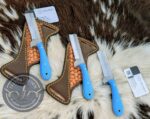 Handcrafted 8-Inch File Stock Farrier Knife with Custom Leather Pancake Sheath