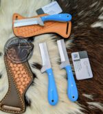 Handcrafted 8-Inch File Stock Farrier Knife with Custom Leather Pancake Sheath