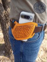 Handmade Leather Phone Holster – Tooled Leather Belt Phone Pouch – Western Style Cell Phone Holder