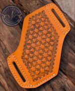 Handmade Leather Phone Holster – Tooled Leather Belt Phone Pouch – Western Style Cell Phone Holder