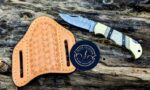 Handmade Damascus Steel Folding Knife – Western Cowboy Style, Bone Handle (6.5" Overall)